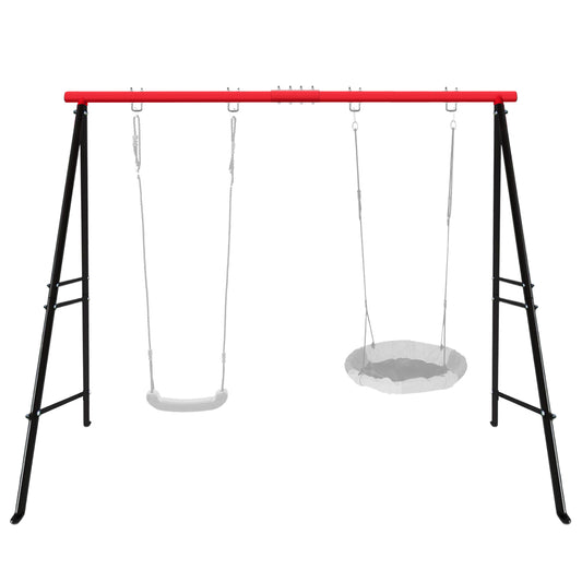 Swing Stand, For Children And Adults, 500 Lbs Heavy-duty Metal A-frame Backyard Swing, For Indoor And Outdoor Use, Red, Stand Only
