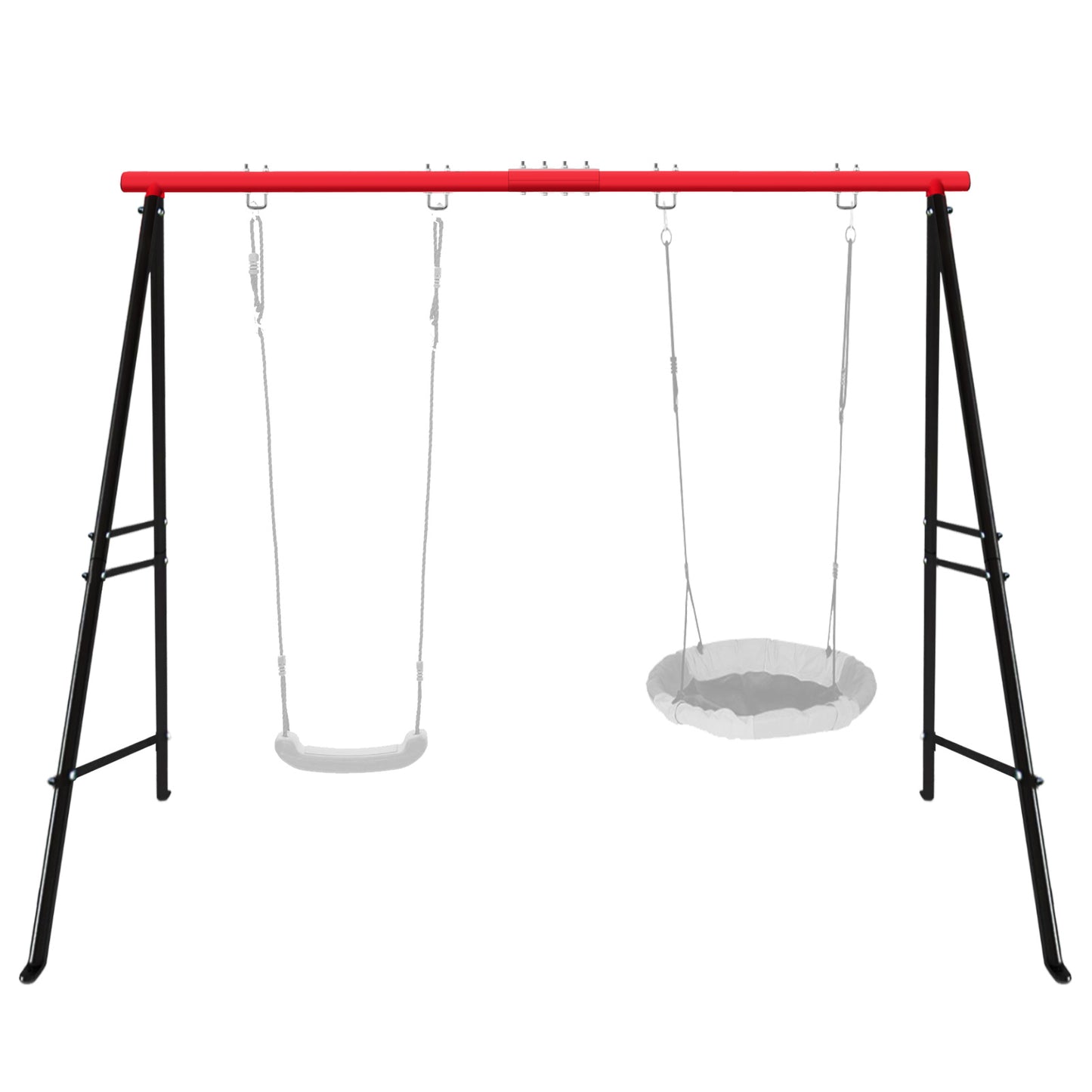 Swing Stand, For Children And Adults, 500 Lbs Heavy-duty Metal A-frame Backyard Swing, For Indoor And Outdoor Use, Red, Stand Only