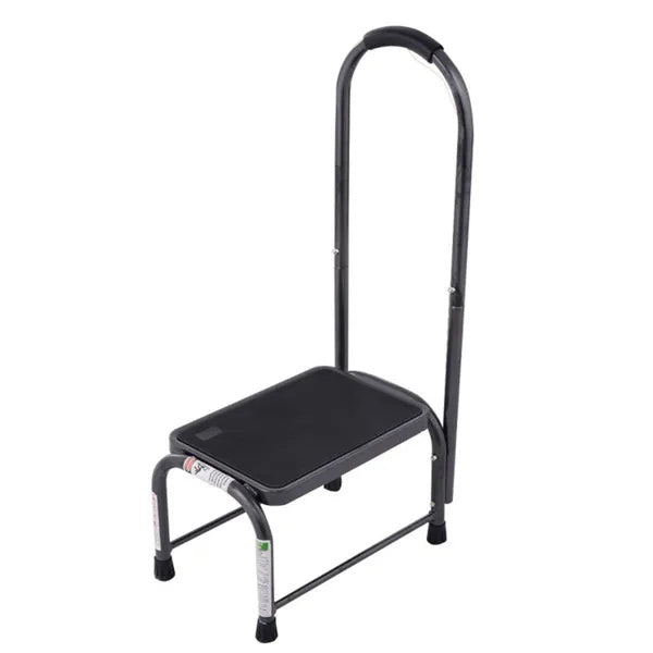 330 Lbs Capacity Step Stool - Heavy-Duty Powder-Coated Iron, Large Non-Slip Platform  Armrest For Safety
