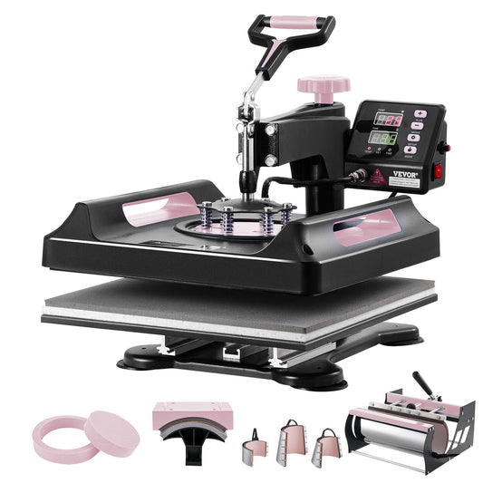 8 In 1 Heat Press Machine 15x15 In 30oz Tumbler Press T-Shirts Black