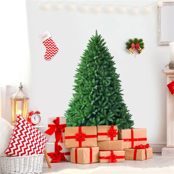 5FT Artificial Green Christmas Tree - 600 Realistic PVC Tips, Hinged Design, Sturdy Metal Stand