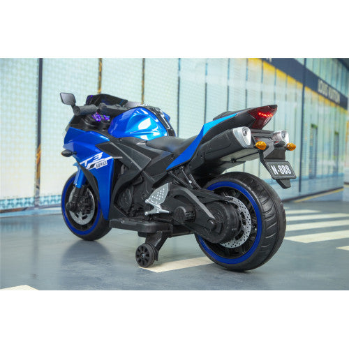 Ride On Blue Black Children's Motorcycle 12V