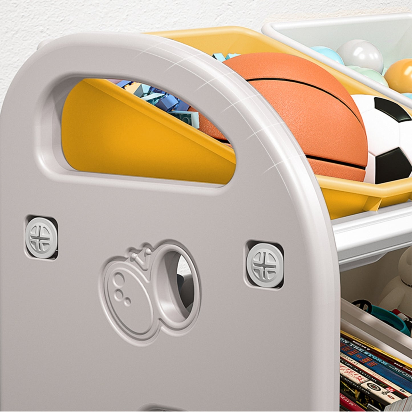 Kids Toy Storage Organizer With 6 Bins - Multi-functional Nursery Furniture Set