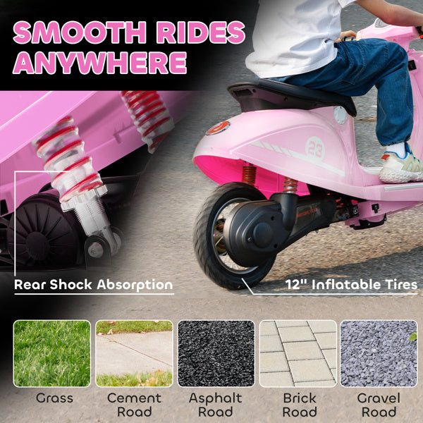Pink Kids Electric Motorcycle 24V