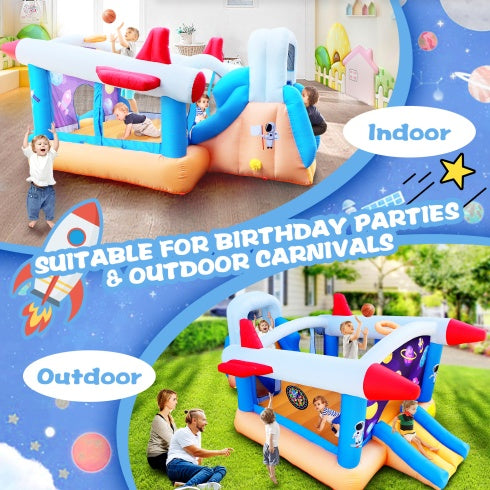 6 In 1 Outdoor Indoor Inflatable Bouncer For Kids Target Ball Basketball Slide With Blower