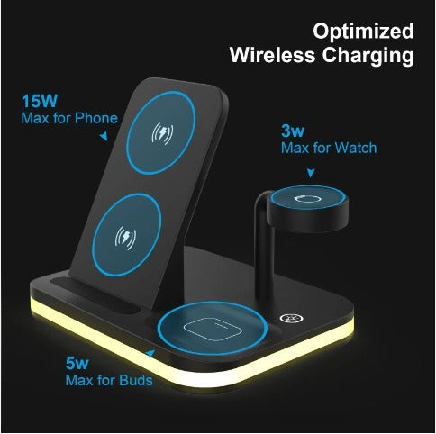 Best Selling Wireless Charging Phone Charger Wireless Base Qi Wireless Charger 3-in-1