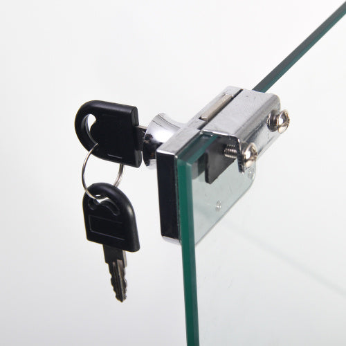 Glass Display Case With 3 Shelves, Single Door Treasure Cabinet, Suitable For Living Room, Bedroom, Office, Black Floor Glass Bookshelf, Quick Installation