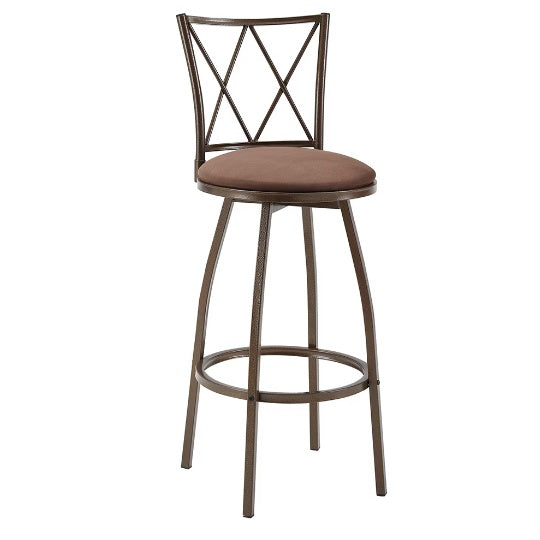 2 Piece Bar Stools, Bar Chairs, Brown Bar Stools,Country Style Industrial,Easy To Assemble, With Footrest For Indoor Bar Dining Kitchen