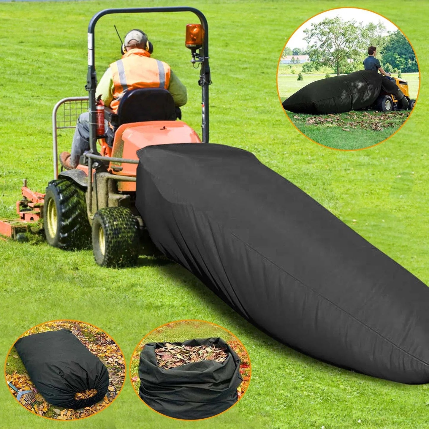 Lawn Tractor Leaf Bag 54 Cubic Feet Standard Garden Waste Bag W 112in Opening For Fast & Easy Leaf Riding Lawn Mower Rubbish Bag Outdoor