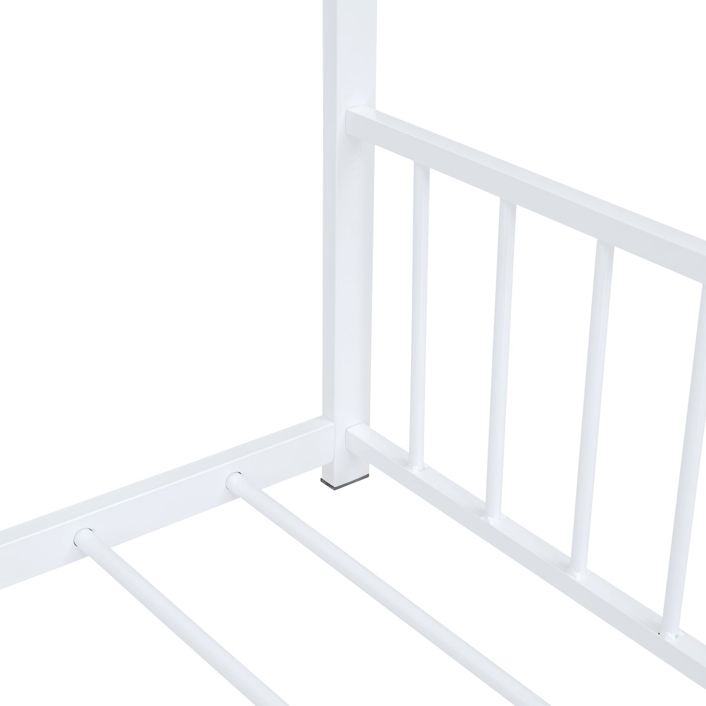 Full Size Metal House Montessori Bed, White