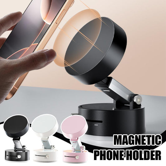Foldable Magnetic Vacuum Car Phone Holder Foldable Suction Cup Hands-Free Navigation For Smart Phone