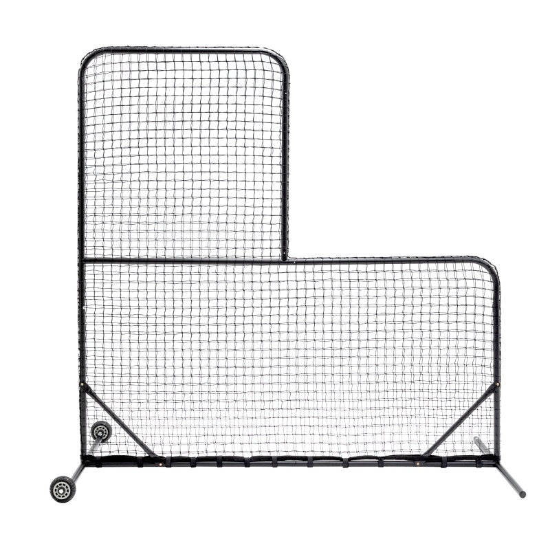 Portable Type Baseball Hitting Cage Net, Wheeled Baseball Pitching Net 84 Inches High X 84 Inches Wide, With 42 Inches X 42 Inches Opening, Including Tote Bag