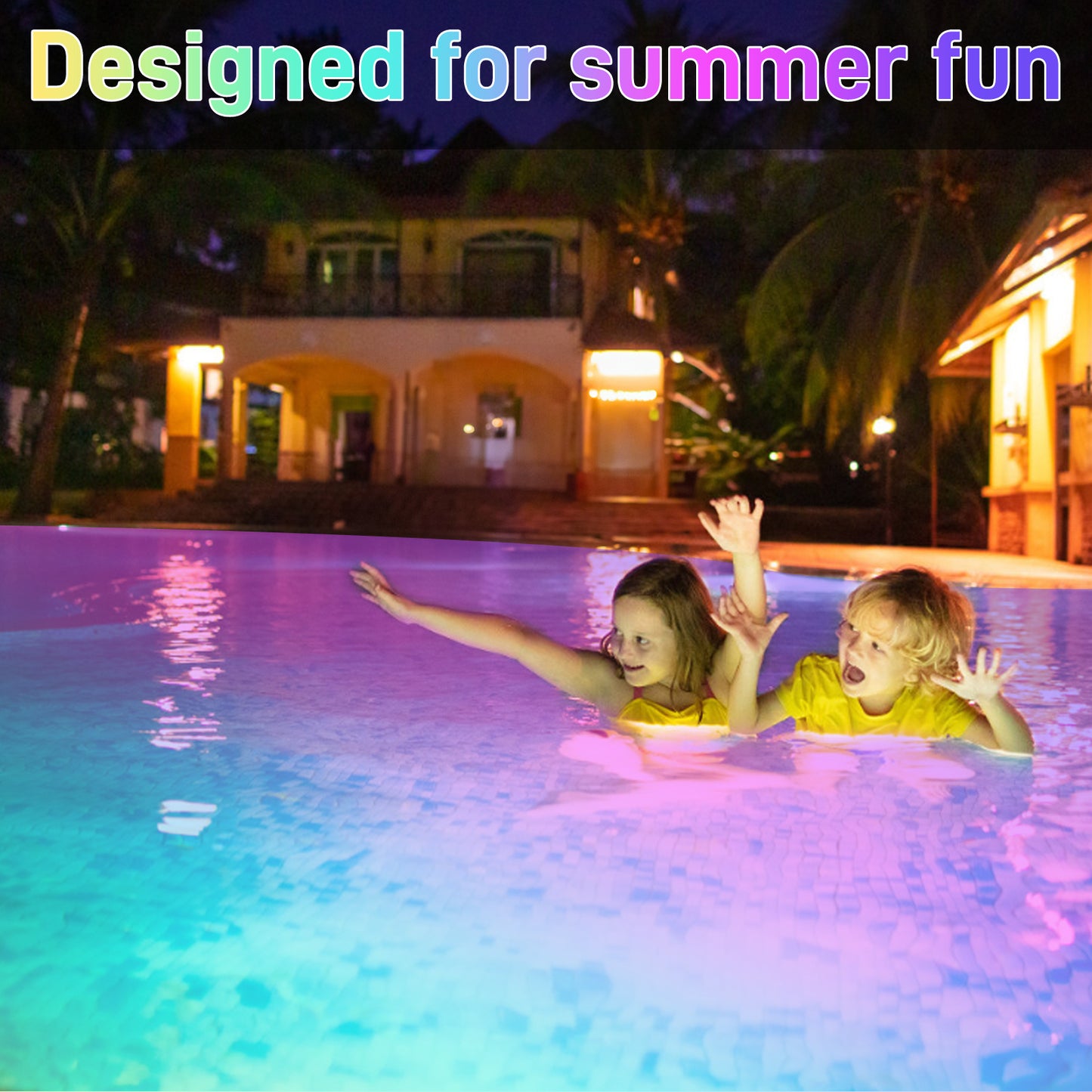 Multicolor Smart Bluetooth Waterproof Swimming Pool SPL-FLL00X 6-inch 12V 20W Blue Droplet Shaped RGB Pool Light 26FT