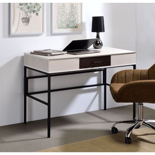 ACME Verster Built-in USB Port Writing Desk, Natural Black Finish