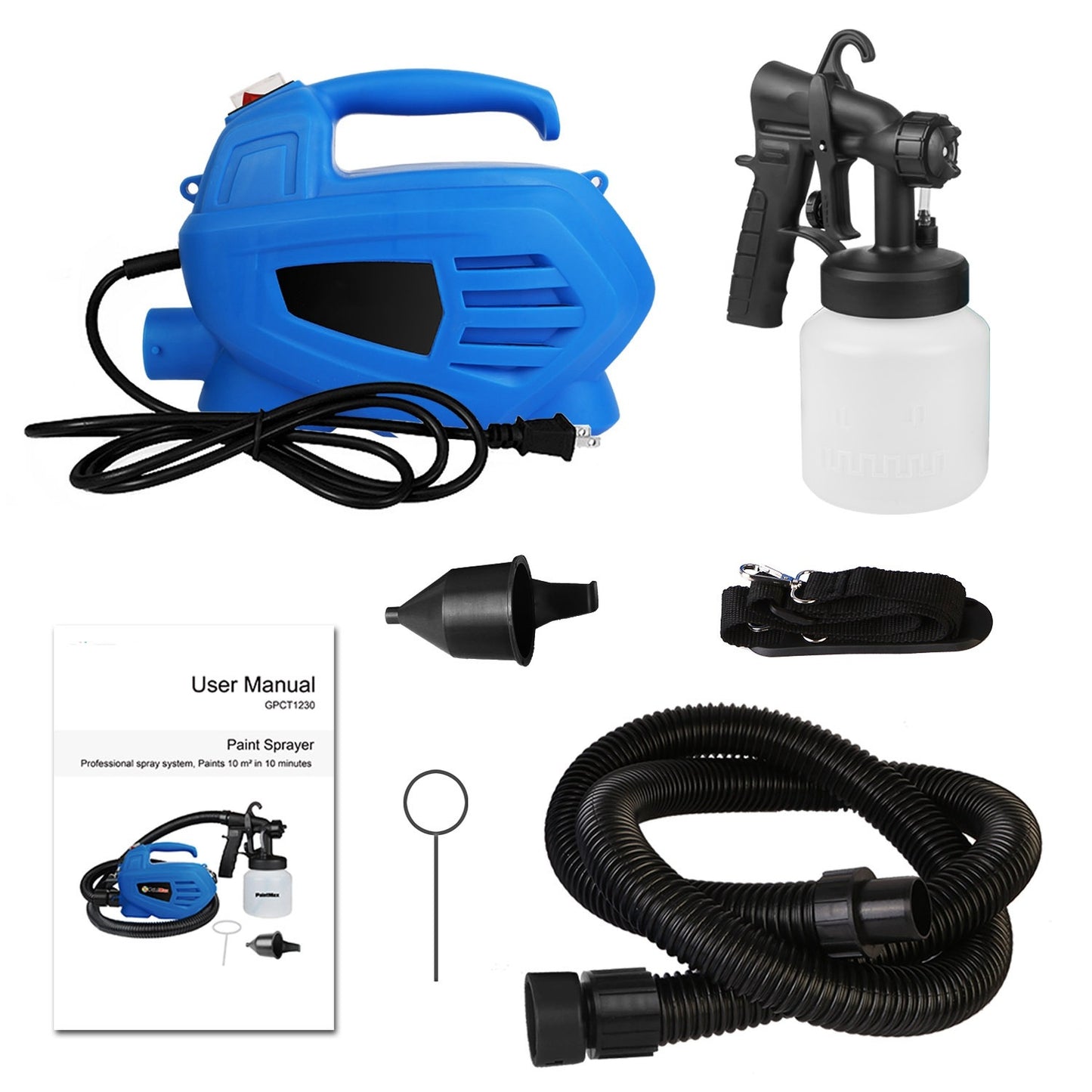 800ML Paint Sprayer 650W, minimum Output HVLP Oil Primer Water Spray, With 3 Spraying Modes Motor And Removable Container