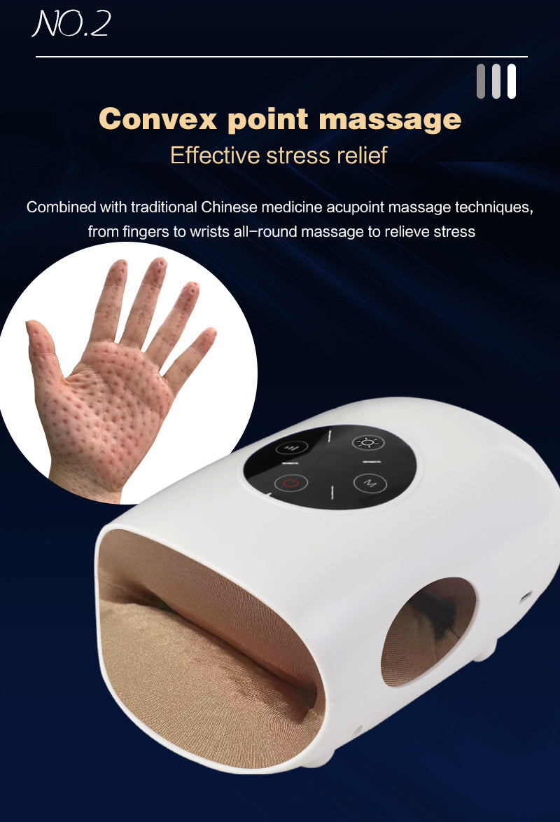 Smart Hand Massager With Heat Therapy - 5 Intensity Levels & 3 Massage Modes, Rechargeable Pain Relief For Arthritis & Carpal Tunnel, Portable Finger Joint Massager, USB-C Charging, 15 Min Auto Shut-o