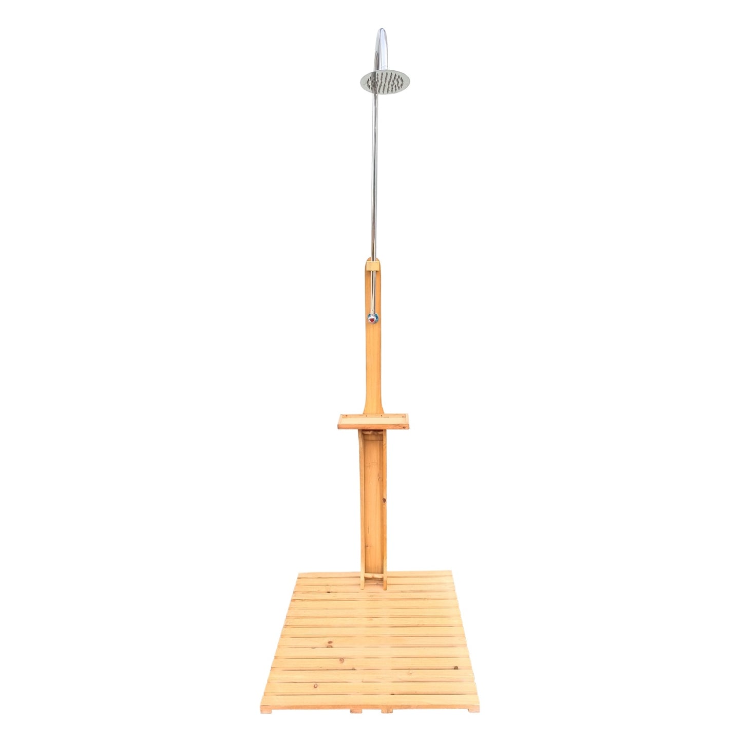Wooden Outdoor Garden Pool Shower With Chassis Board For Swimming Pool, Patio, Terrace