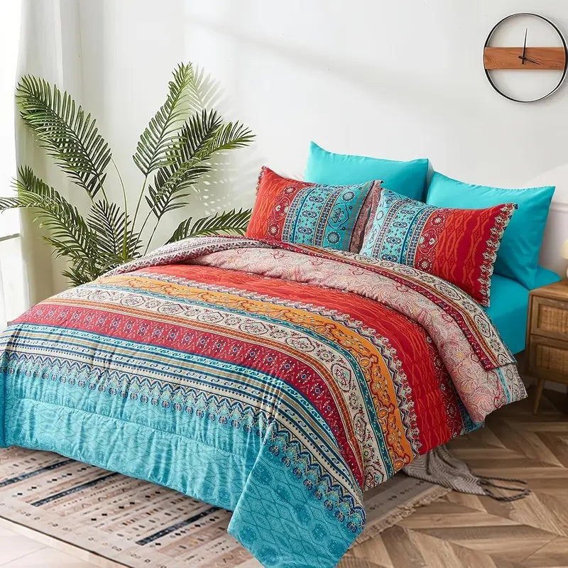 Boho Red Duvet Cover