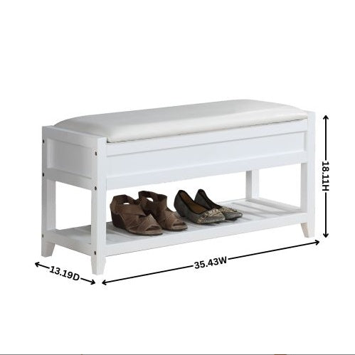 Rouen Seating Bench With Shoe Storage, Espresso