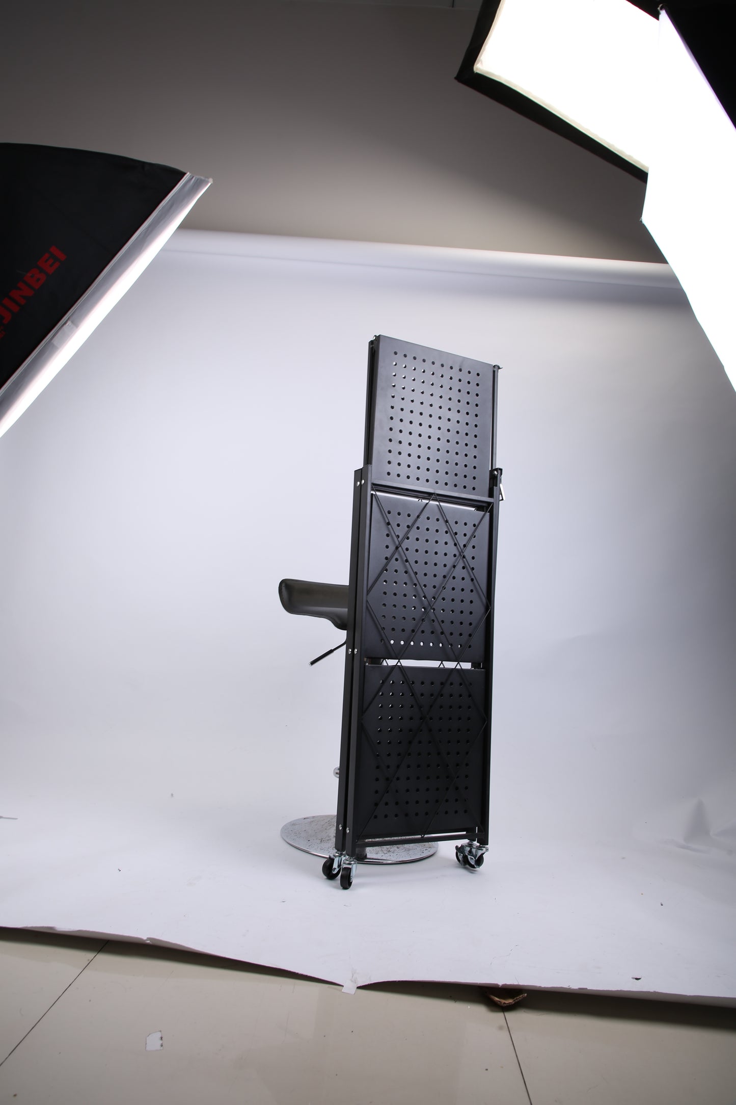 1Pc 3Tier Foldable Storage Shelf With Lockable Wheels No Assembly Rolling Utility Shelf Heavy Duty Collapsible Organizer Rack For Kitchen Living Room Basement Pantry Bedroom