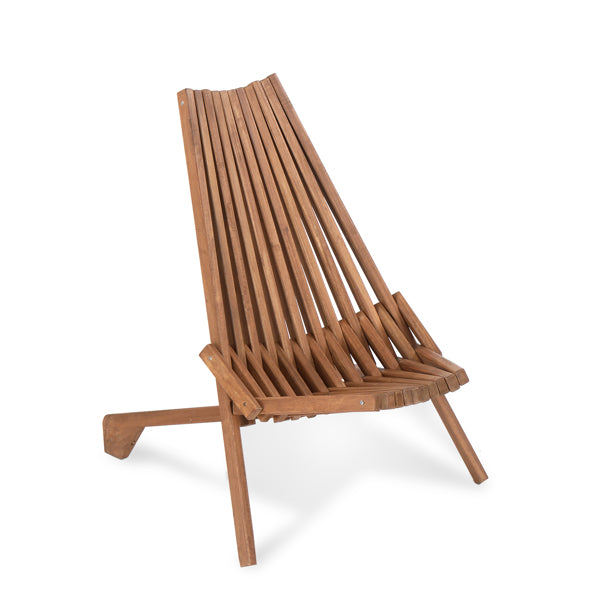 Wood Folding Chair For Outdoor, Low Profile Acacia Wood Lounge Chair For Balcony Porch BackyardPatio Lawn Garden