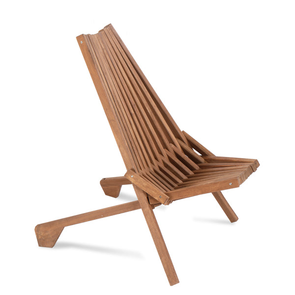 Wood Folding Chair For Outdoor, Low Profile Acacia Wood Lounge Chair For Balcony Porch BackyardPatio Lawn Garden