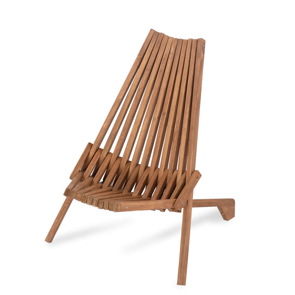 Wood Folding Chair For Outdoor, Low Profile Acacia Wood Lounge Chair For Balcony Porch BackyardPatio Lawn Garden