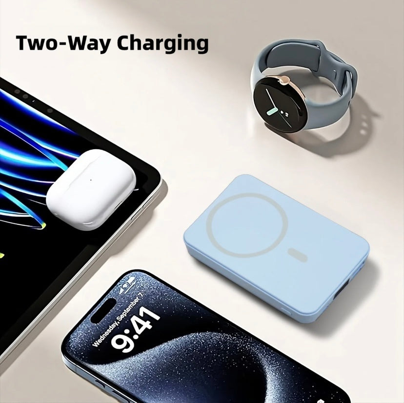 Power Bank Magnetic Portable Wireless Fast Charger 10000mAh Type - C Cable LED Display 22.5W PD Fast Charging Lighting Mag-Safe Battery Pack For IPhone 15 14 13 12 Mini Pro Pro Max Devices Digital