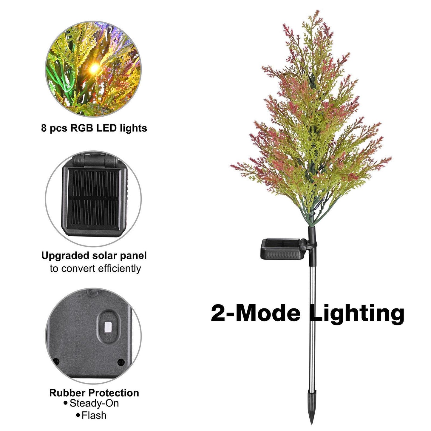 Two-piece Solar Lawn Light, Garden Solar Light Tree, Outdoor Christmas Grass Cypress Garden Light