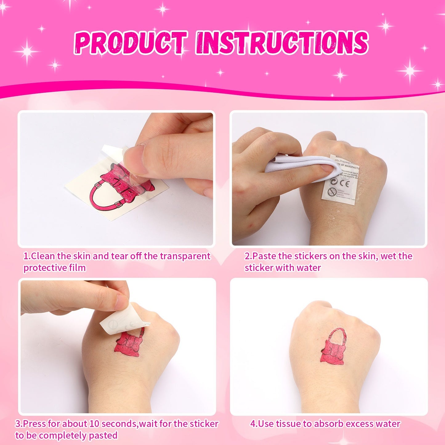 Temporary Tattoos For  Princess Birthday Kiss Tattoos Temporary For Kids Girl Woman  Party Supplies With A Makeup Case