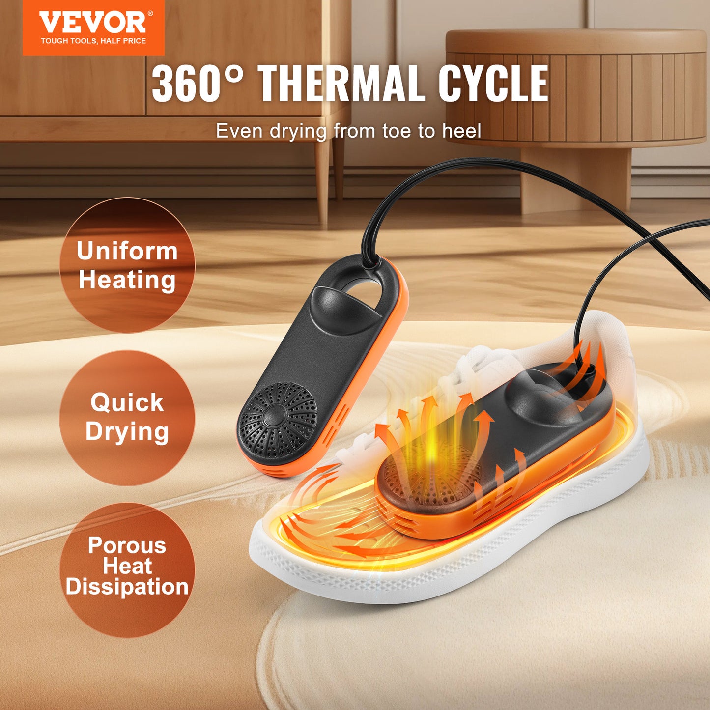 VEVOR Boot Dryer Shoe Dryer, Portable Footwear Dryers Machine With Auto Temperature Control For Rainy Seasons Winter Travel, Extendable Boot Warmer Fireproof Drying For Shoes, Gloves, Socks