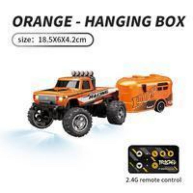 1 In 64 Mini RC Buggy With Detachable Trailer Box With Controller Kids Best Toy Gift Outdoor Impact Resistant RC Toy Car