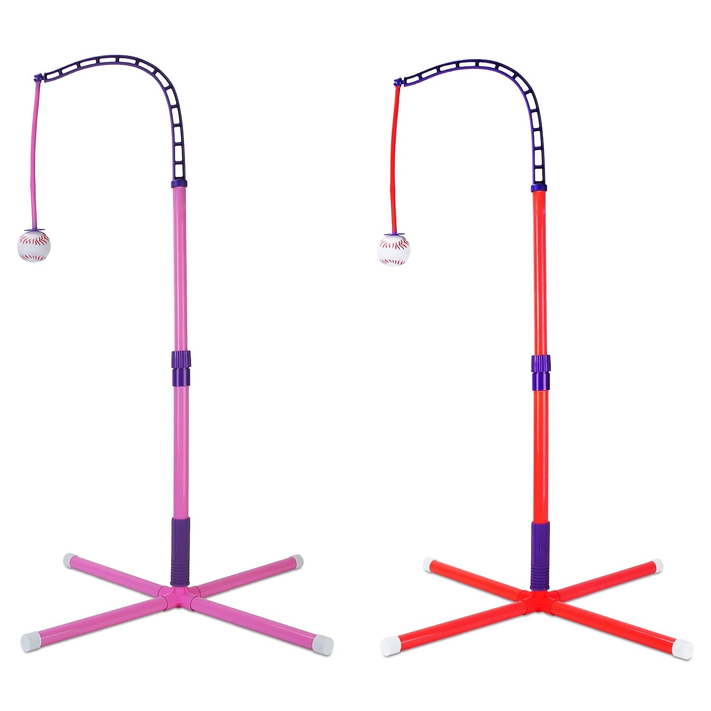 1Set 3 In 1 Baseball Toy Set For 3 To 5Years Old Kids And Toddlers Includes Tee Ball Stand Hanging Tee Automatic Ball Launcher With Adjustable Height For Indoor Outdoor Play Perfect Gift