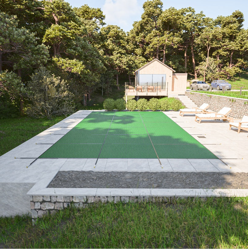 Inground Pool Safety Cover, Rectangle Winter Pool Cover,for Swimming Pools,UV Protection Tarp Waterproof,Green