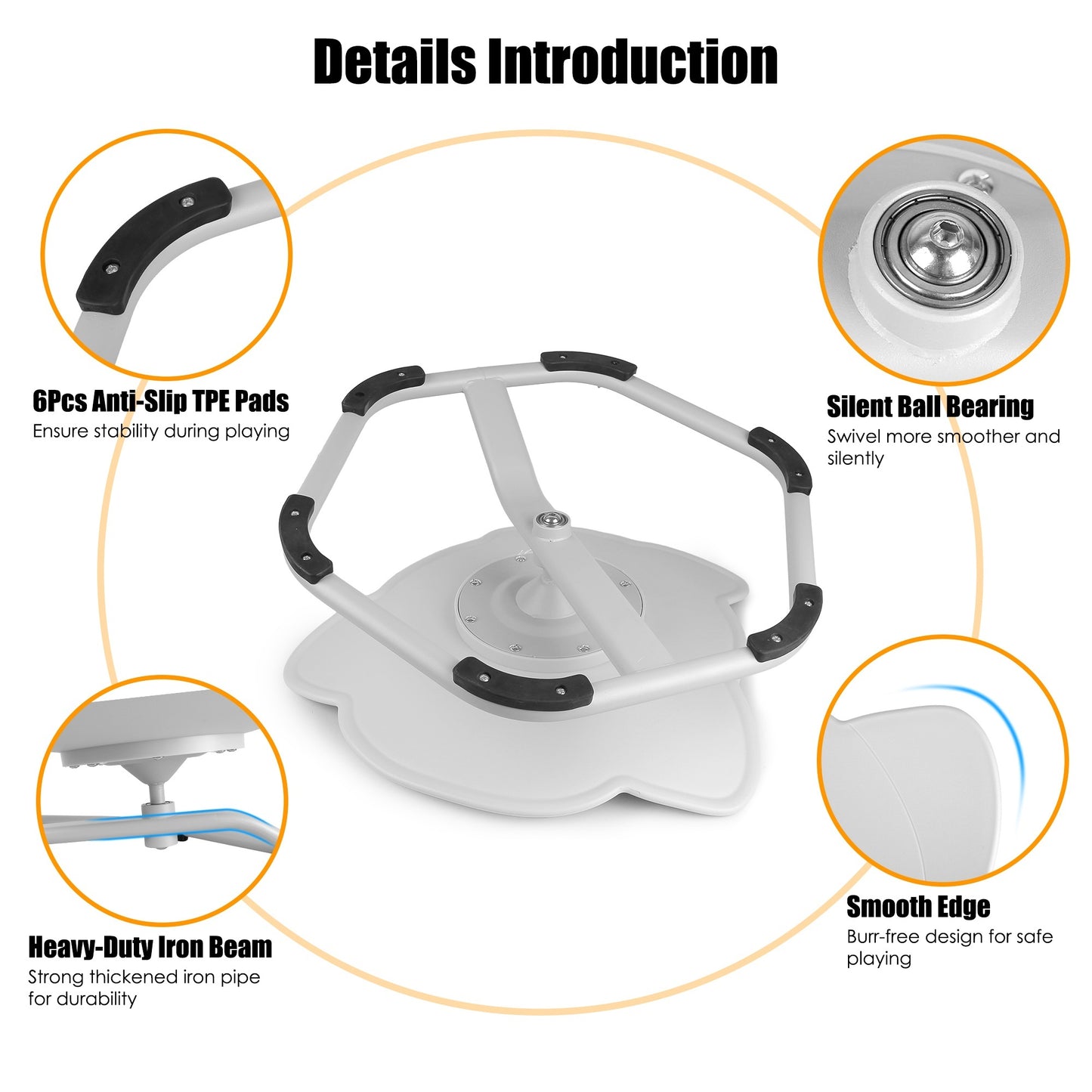 1Pc Kids Spinning Chair Autism Sensory Swivel Chair Balancing Seat Toy Rotation Chair For Autistic Kids Train Body Coordination Relieve Motion Sickness For Over 3 Years Old Kids