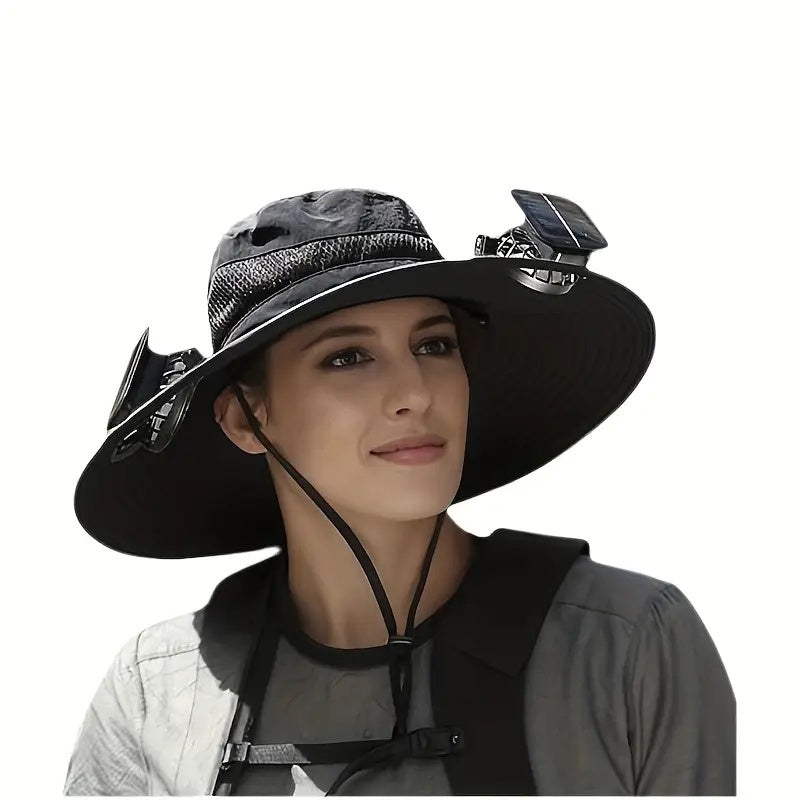 Solar Cooling Hat With Built-in USB Fan - For Outdoor Camping, Beach, And Construction - Lightweight And Breathable Sun Protection Hat For Men And Women - High-quality Outdoor Solar Fan Hat, Essential