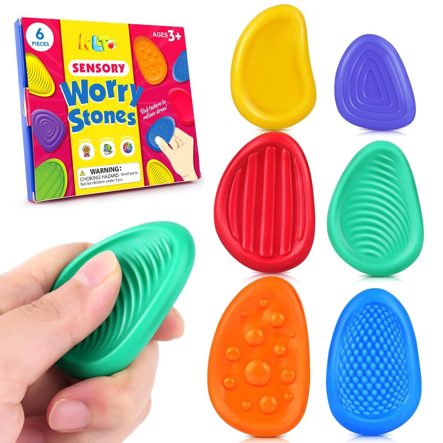 Children's Sensory Stone Texture Soft Worry Stone Children Decompression Toy