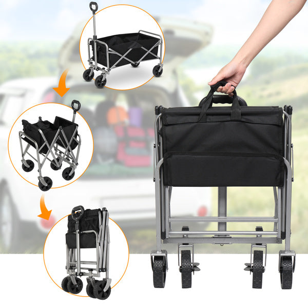 Silver Frame Oxford Cloth Garden Folding Cart