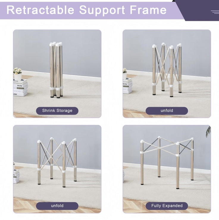 Table Legs Only - Minimalist Silver Stainless Steel Folding Table Frame - Versatile, Space-saving. Folding Table Stand In Silver Stainless Steel