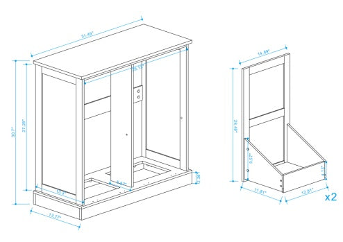 Two-Compartment Tilt-Out Laundry Sorter Cabinet-White