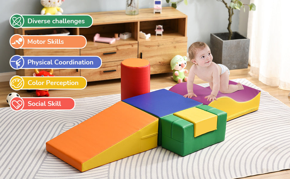 Colourful Soft Crawl And Crawl Foam Playset 6-in-1