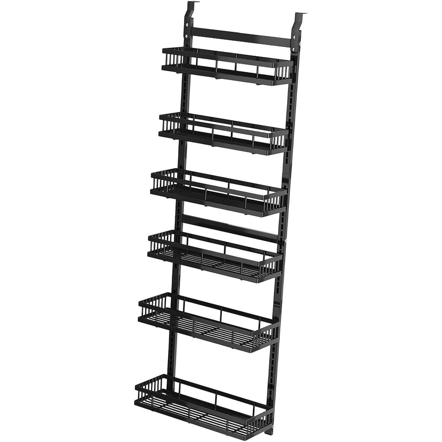 Behind-the-door Food Cabinet Storage Rack, Metal Hanging Spice Rack, Cabinet Door Storage Rack With Adjustable Basket, Kitchen Wall-mounted Spice Rack.