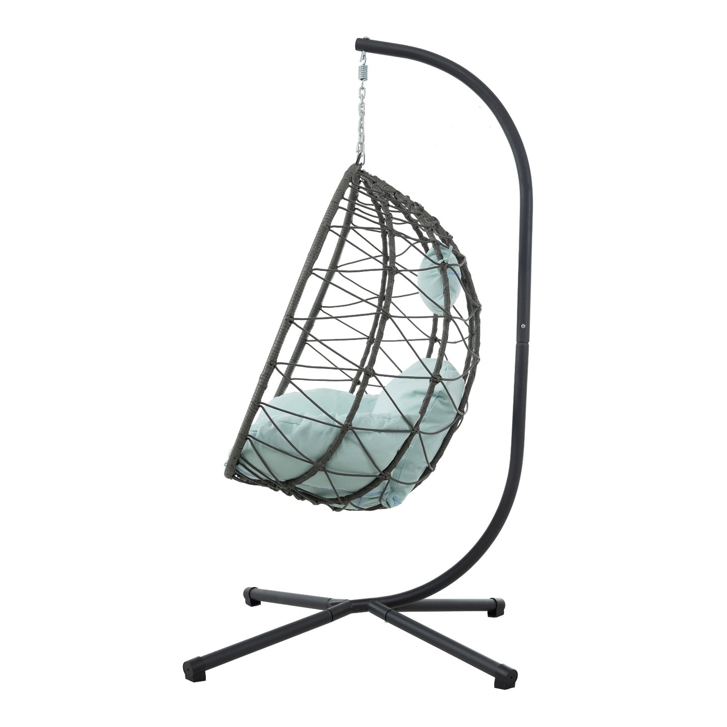 Egg Chair With Stand Indoor Outdoor Swing Patio Wicker Hanging Basket