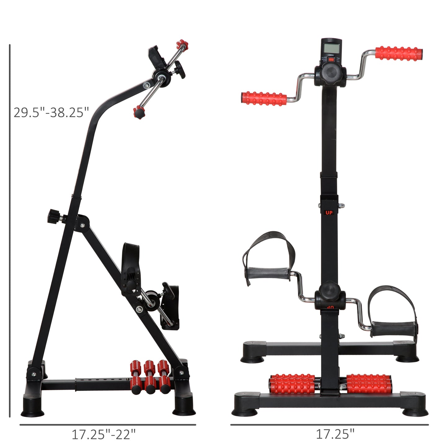Fitness equipment with adjustable components on a white background