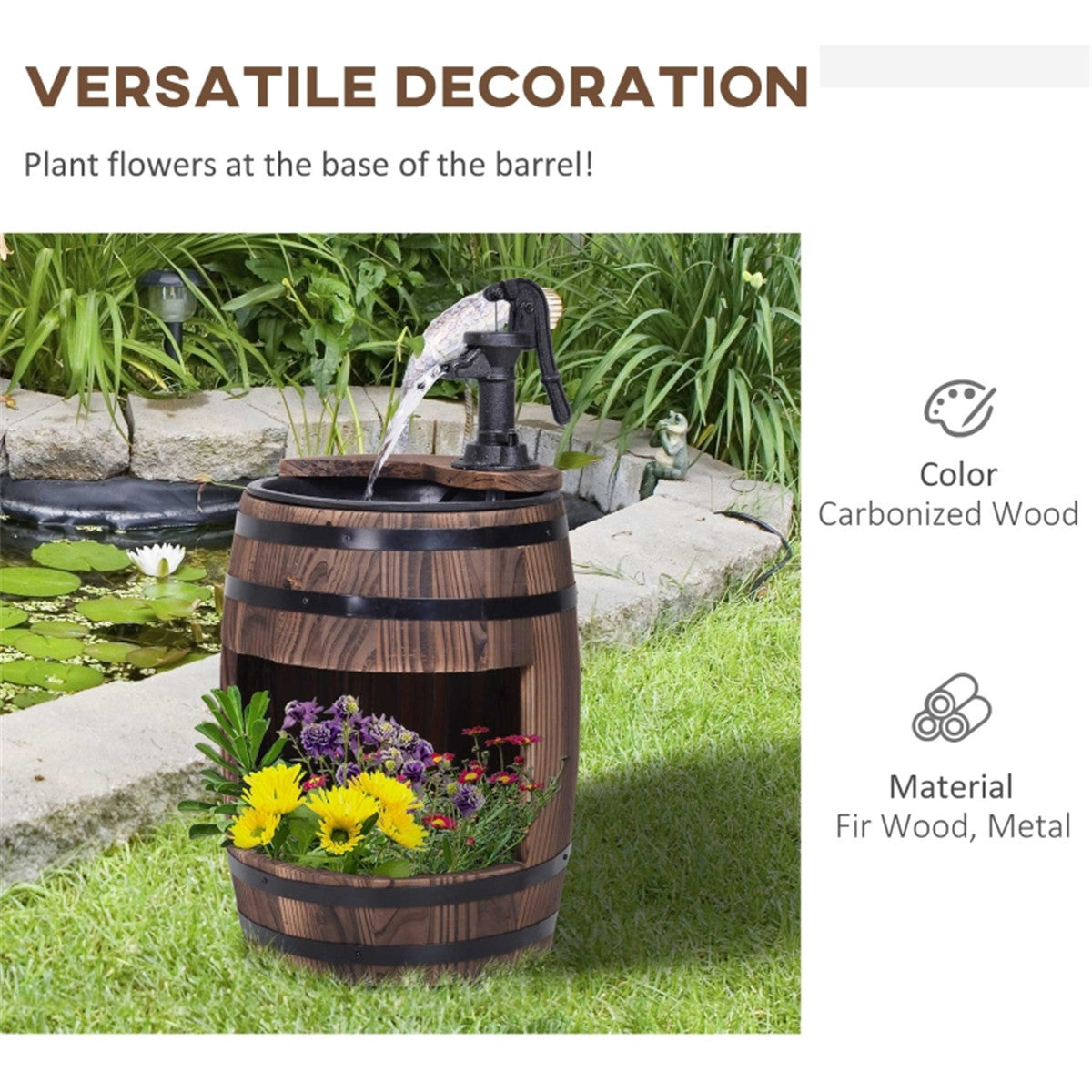 Fish Tank, Garden Patio Outdoor Fountain Electric Fount Pump