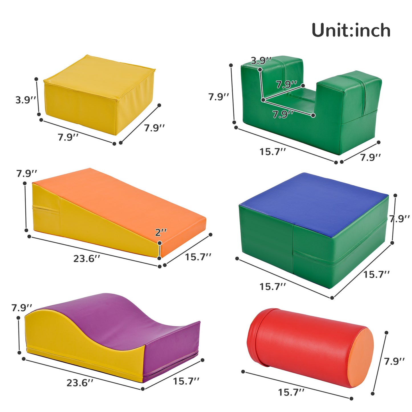 Colourful Soft Crawl And Crawl Foam Playset 6-in-1