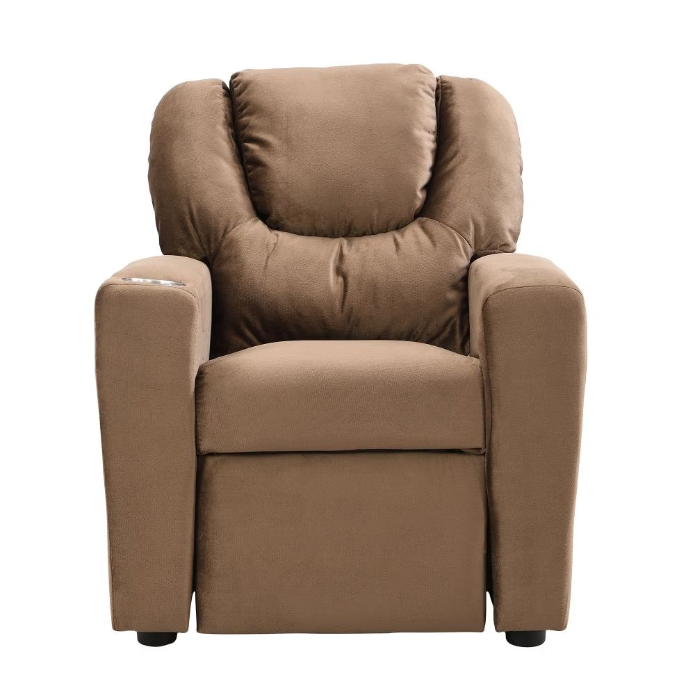 Kids Upholstered Recliner Couch With One Cup Holder
