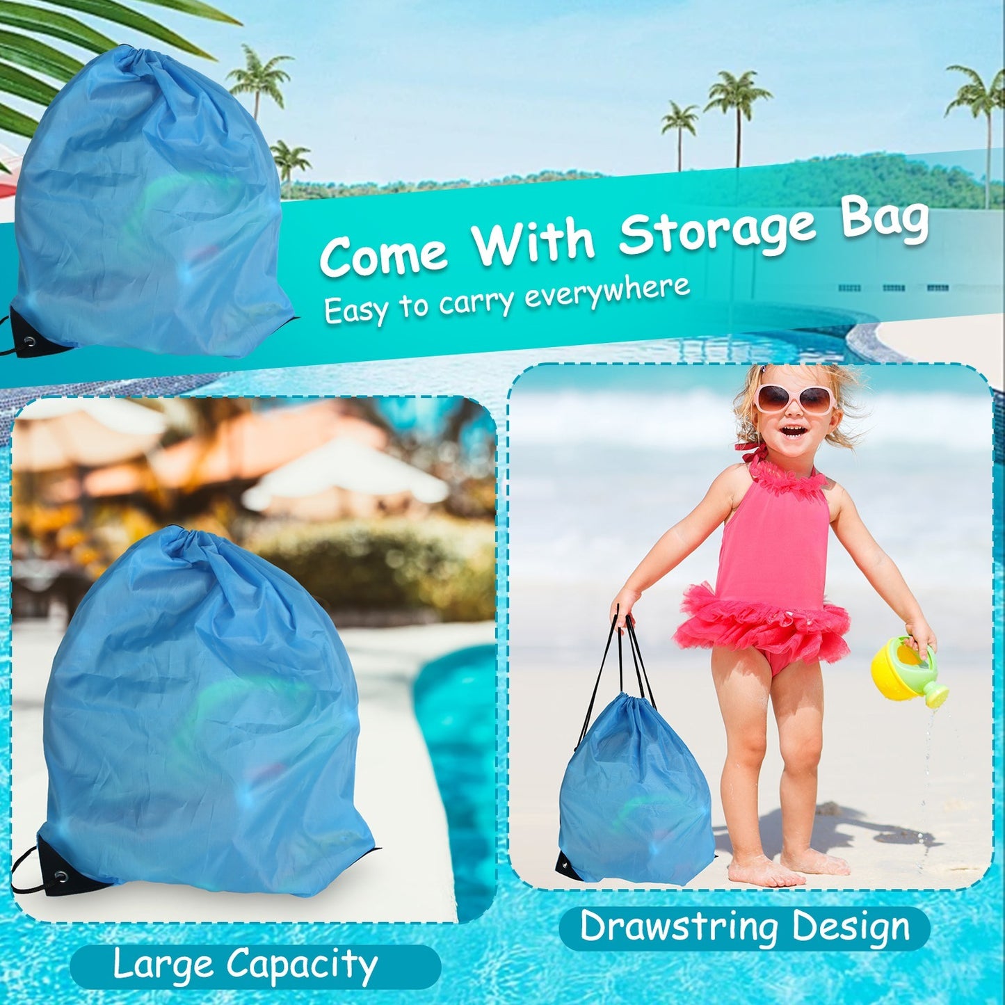 Set Of 24Pcs Diving Toys Swimming Pool Toys Swim Toys For Kids Above Aged 3 Years Old Swim Thru Rings Torpedoes Gems Volleyball Storage Bag