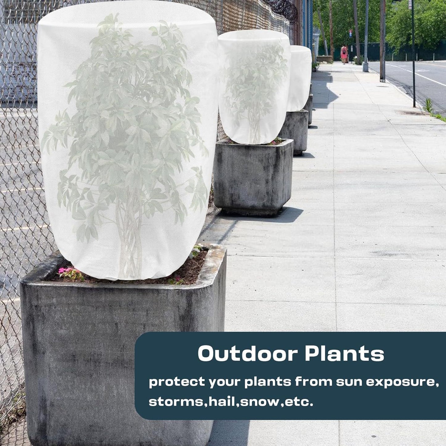 1PC Plant Covers Freeze ProtectionLarge Frost Cloths Blankets With Zipper Drawstring