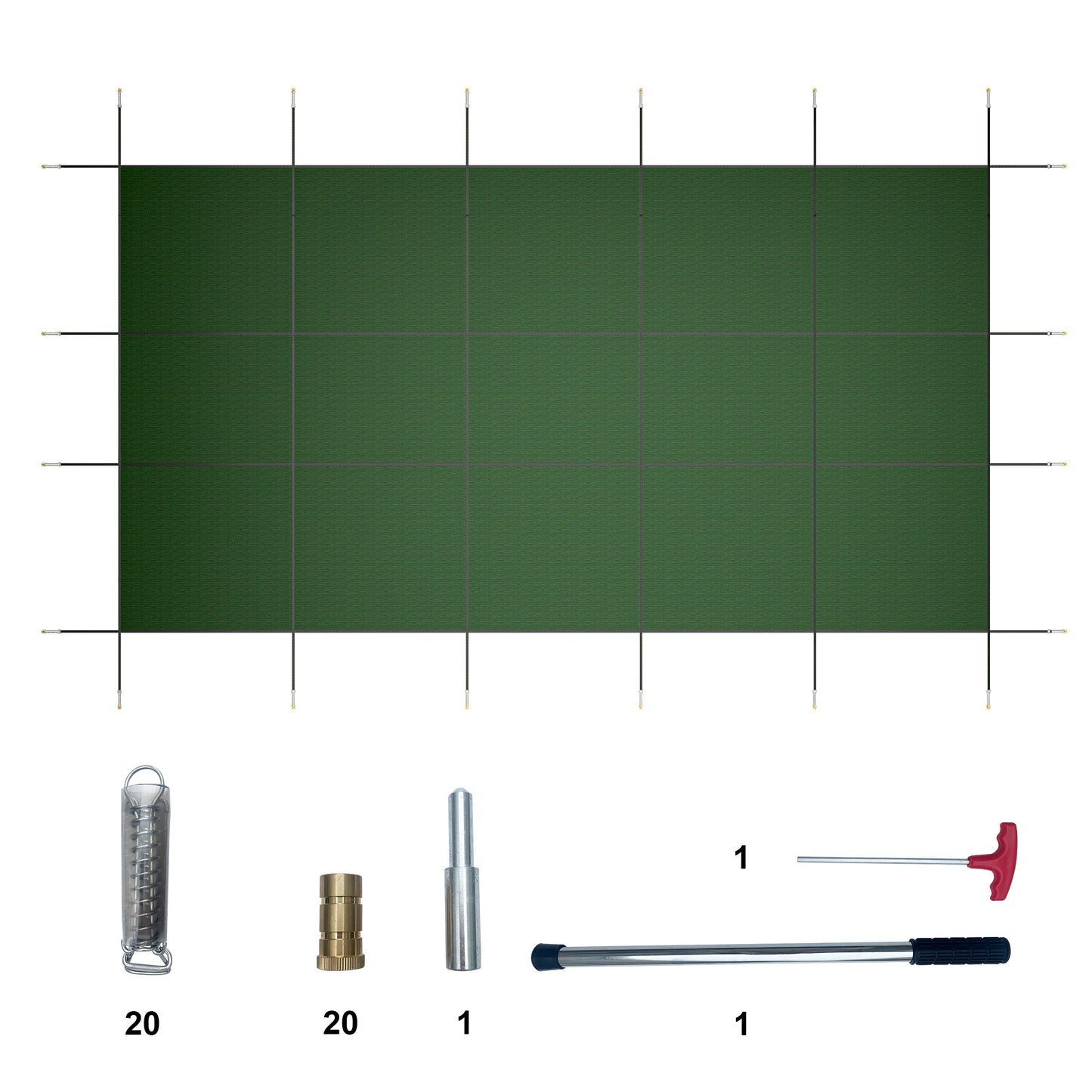 Inground Pool Safety Cover, Rectangle Winter Pool Cover,for Swimming Pools,UV Protection Tarp Waterproof,Green